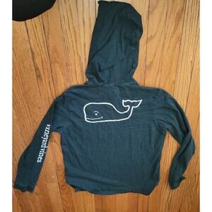 Boys 18 xl long sleeve Vineyard Vines Hunter Green 100% Cotton Beach Resort Hood